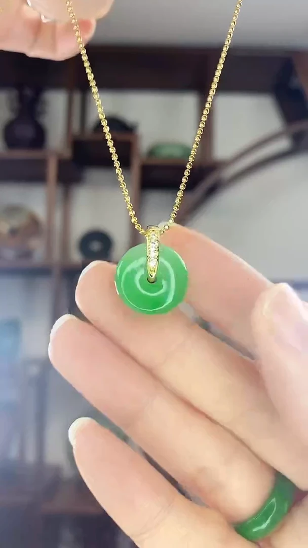 翡翠未镶嵌吊坠(赠链)多样性小扣子 X27