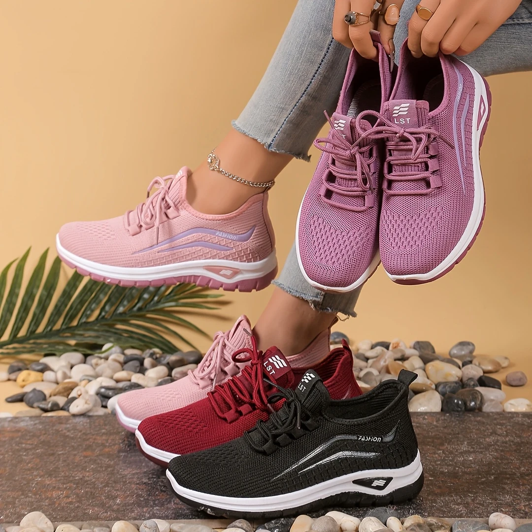 2025女士时尚潮流女鞋软底休闲鞋拼色百搭运动鞋