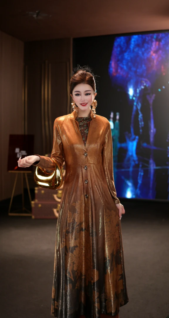 (娴儿)-高贵减龄法式气质设计师秋季麂皮风衣外套66223