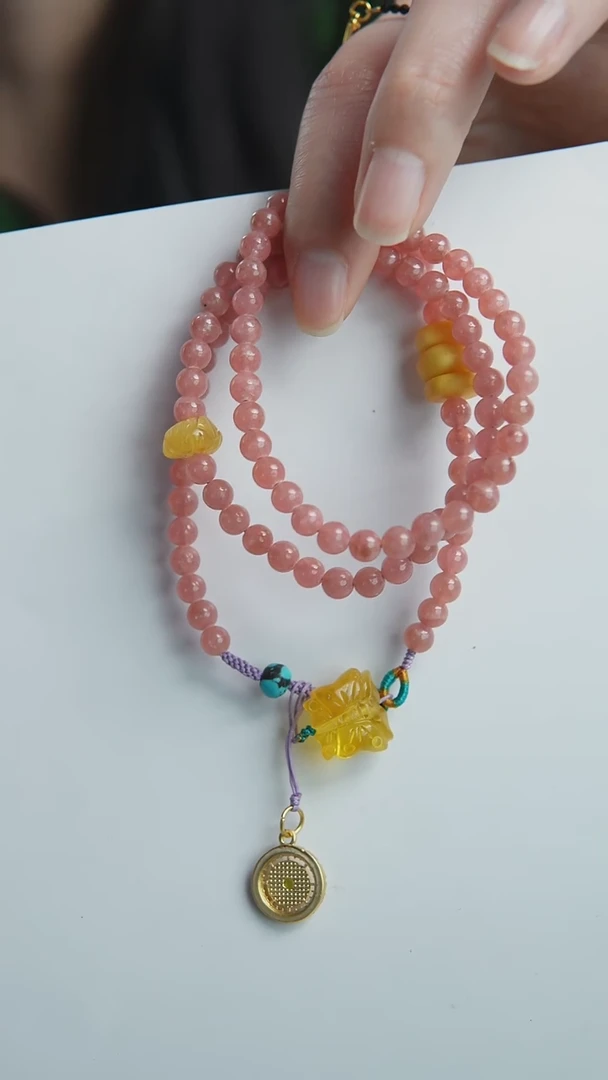 【闪购商品】菱锰矿（红纹石）手绳合金红纹石多圈