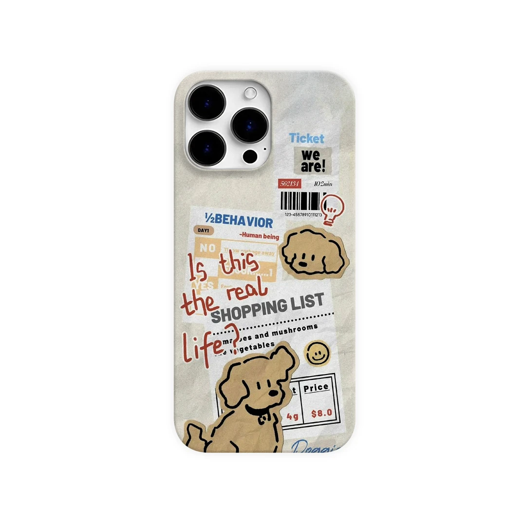 海报小狗手机壳艺术14创意苹果iphone16pro小众简约ins不撞款艺术