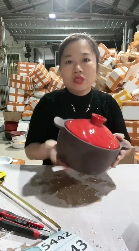 陶瑕疵紫砂锅带盖5194