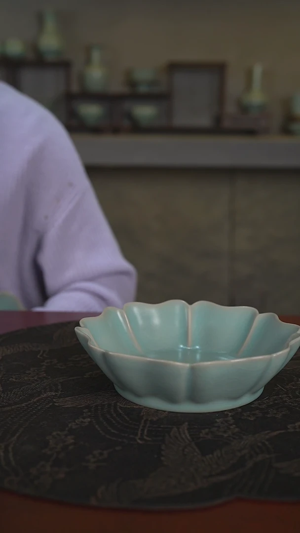 【闪购商品】杯汝窑天青色芙蓉盘