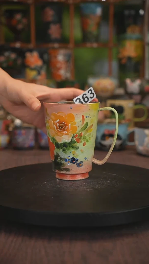 紫砂油画手绘釉下彩363