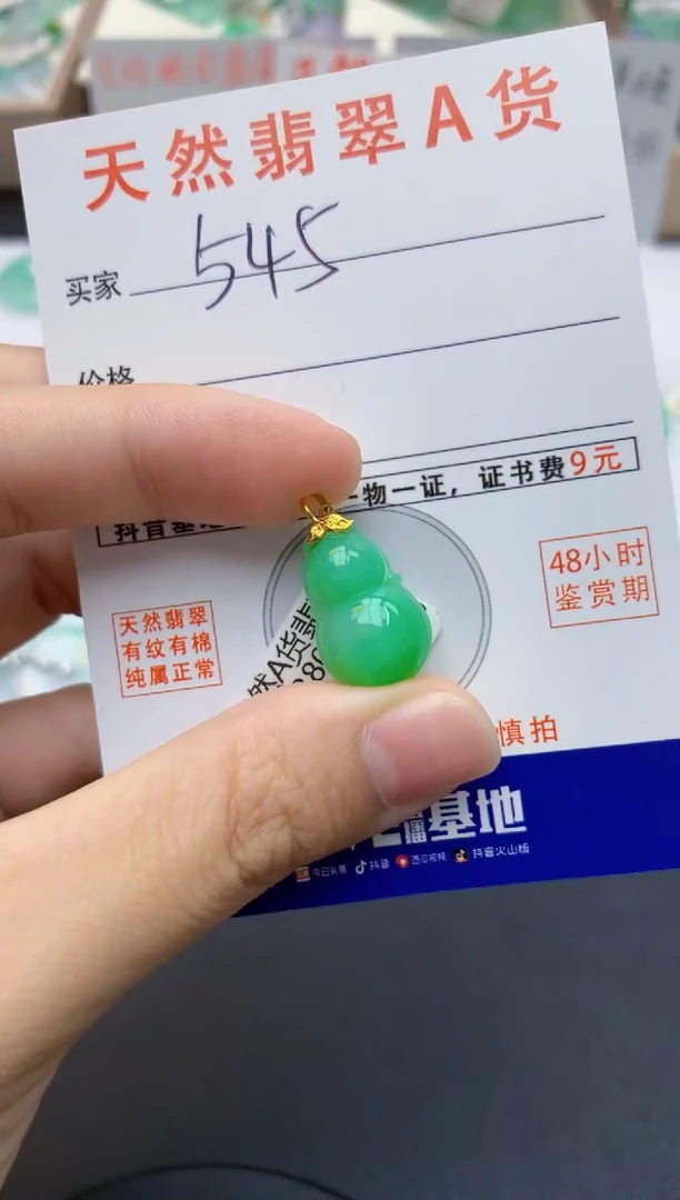 翡翠18K金镶嵌颈饰天然缅甸A货翡翠
