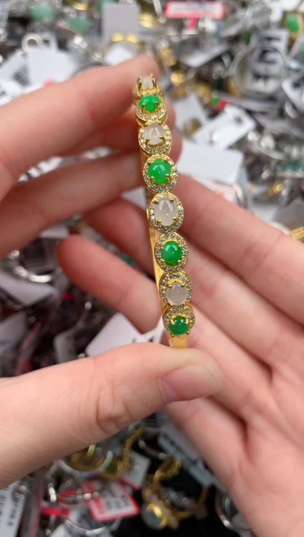 银S925镶嵌戒指翡翠1111-----8