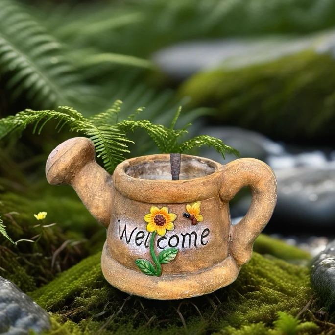 北欧客厅阳台艺术水壶花盆摆件户外花园庭院落地摆件装饰品