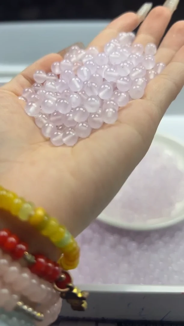 玛瑙/玉髓颈饰未镶嵌w950冰紫6mm*50颗