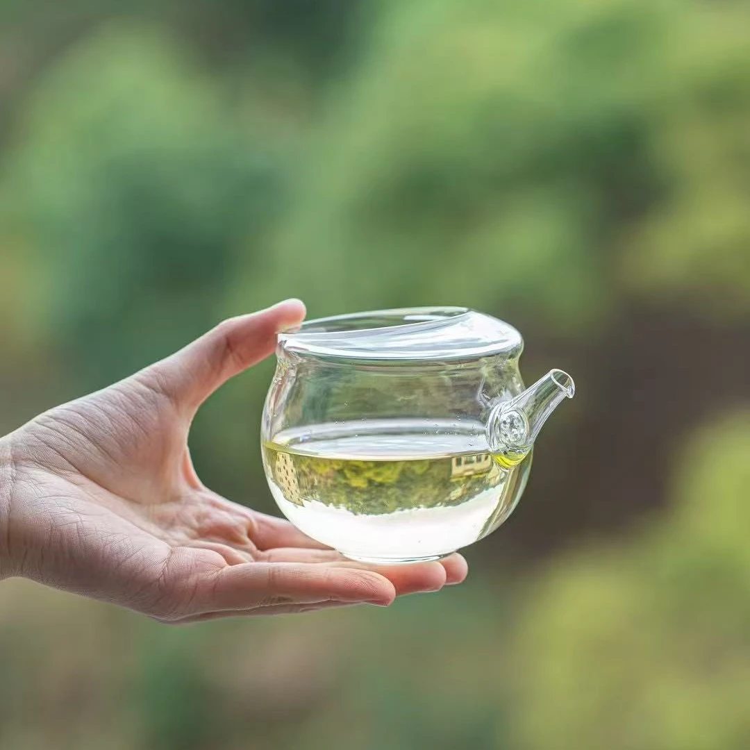 家用泡茶壶创意文艺纯手工玻璃泡茶壶耐热茶道手抓壶分茶器公道杯