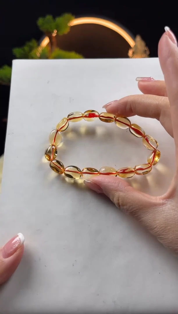 【闪购商品】黄晶手链未镶嵌天然黄水晶随形手串8mm