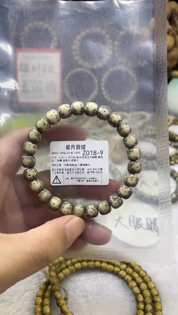 手串星月菩提Z018-9 9*8糯冰底青花大眼睛
