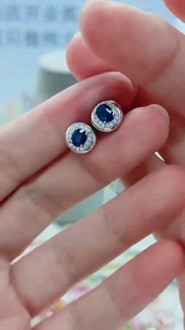 耳饰蓝宝石银S925镶嵌567ZB1115产品一个（多样性）