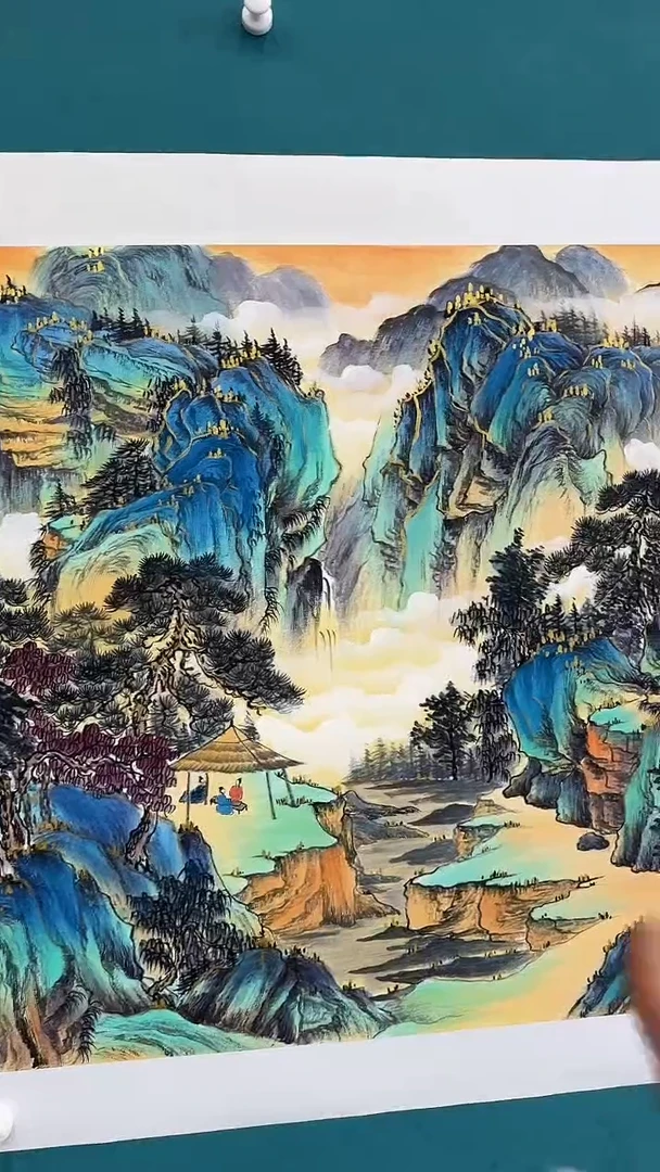 国画金碧江山图111