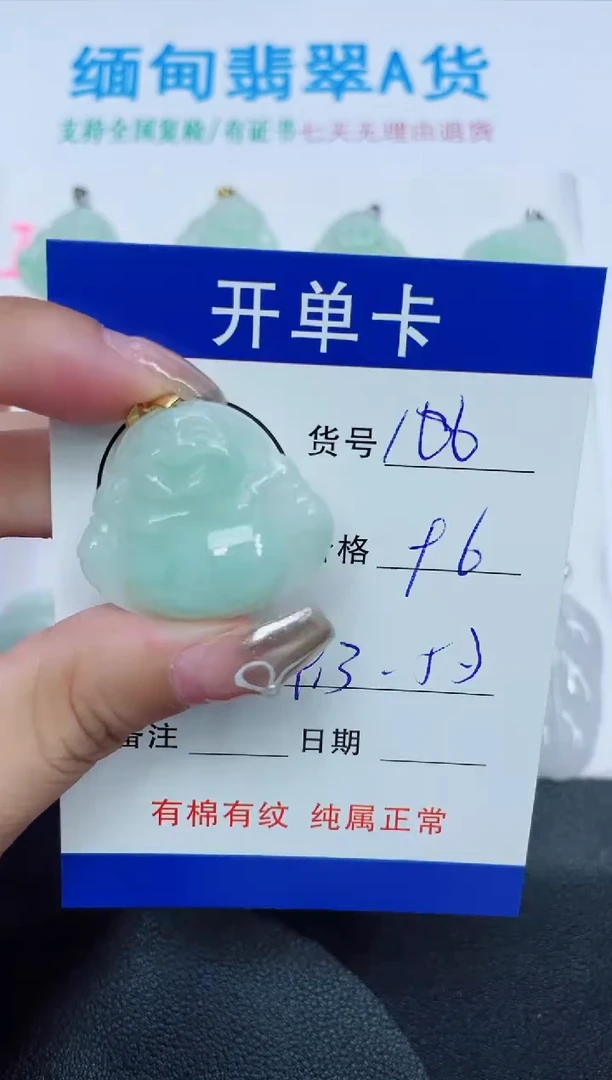 翡翠未镶嵌吊坠(赠链)106