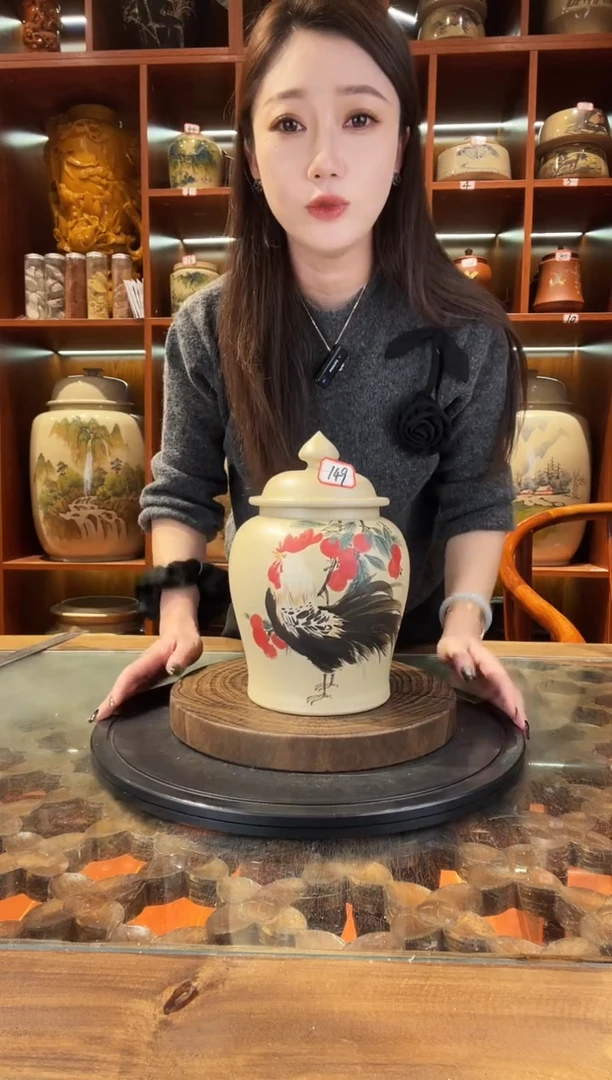 罐李正龙作品白泥小茶罐@149