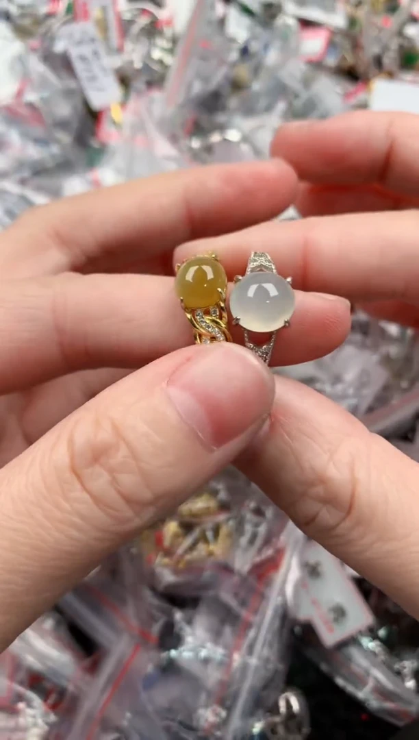 银S925镶嵌戒指翡翠101010      7