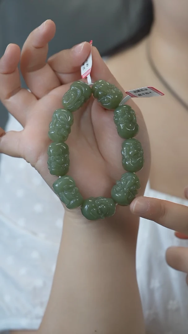 手串未镶嵌和田玉十八罗汉