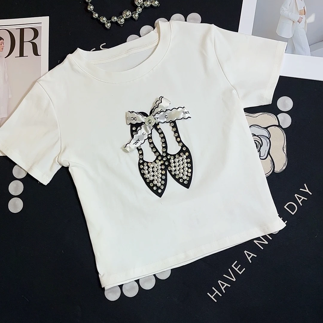 夏季新款时尚百搭气质修身显瘦圆领T恤