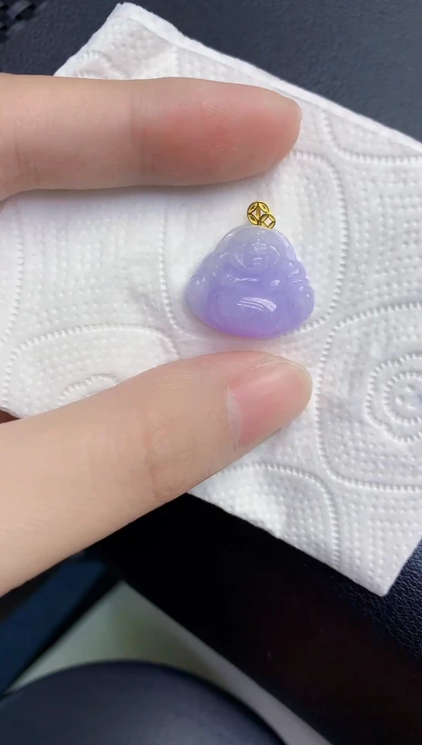 颈饰18K金镶嵌翡翠天然翡翠缅甸A货