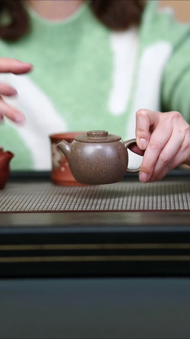茶壶紫砂半手天青柴烧有钱花130cc