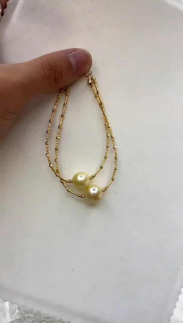 银S925镶嵌手绳海水珍珠