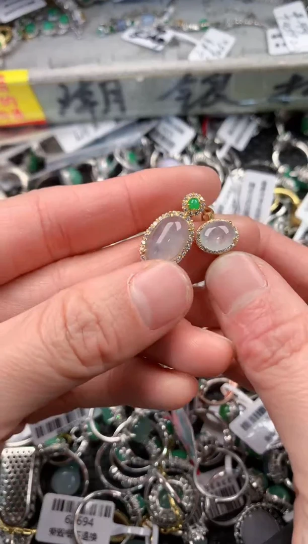 银S925镶嵌戒指翡翠5                            9