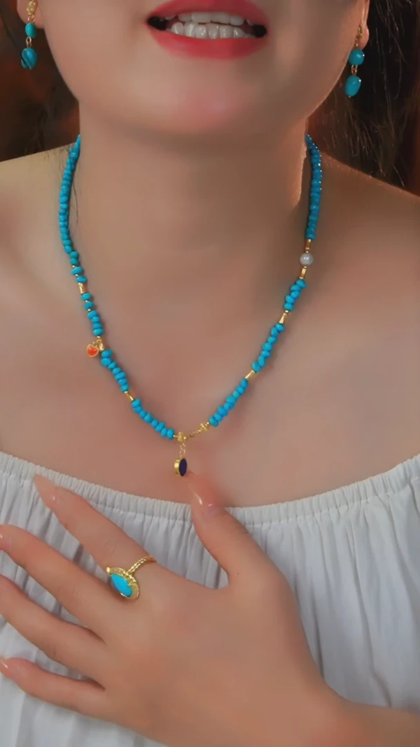 【闪购商品】绿松石项链银S925镶嵌发货一件