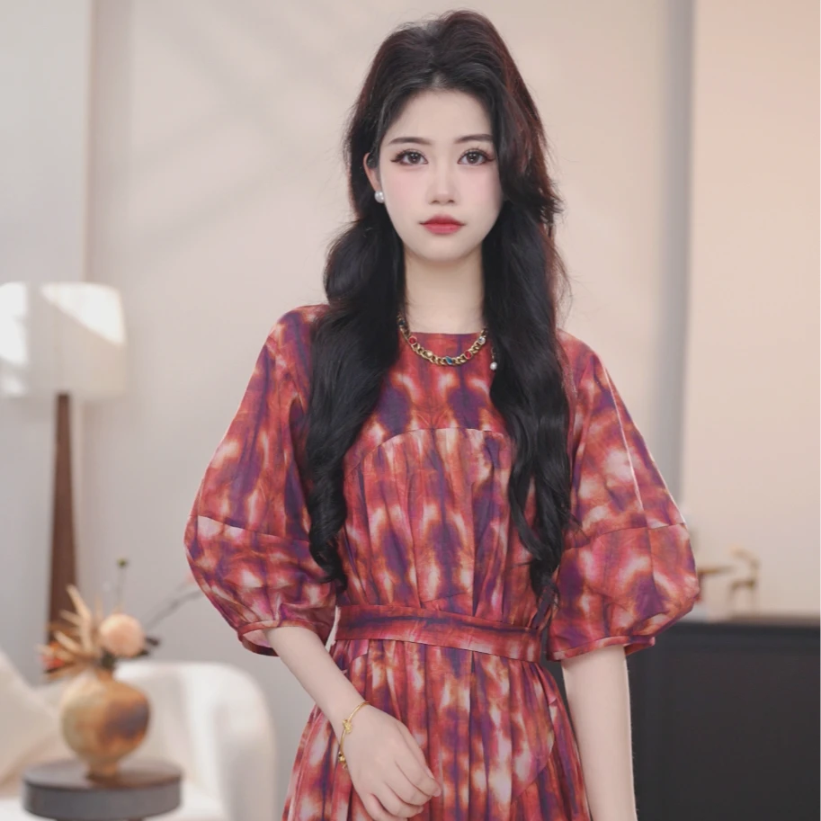 AMASS/阿玛施 25年新款显瘦时尚气质连衣裙（附内搭、腰带）550038