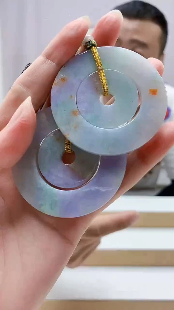 未镶嵌定制翡翠4898zm-毛货一对扣子173