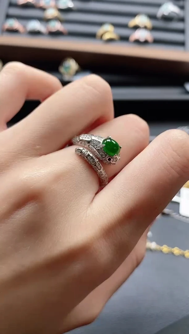 【闪购商品】翡翠戒指银S925镶嵌51151