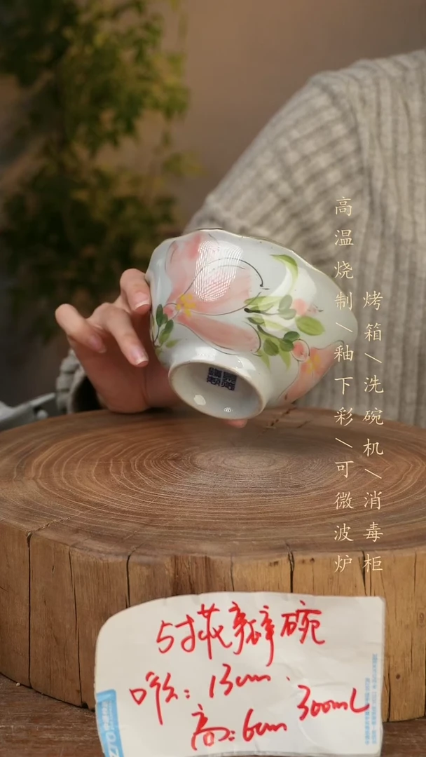 碗瓷景德镇手工手绘高温瓷釉下彩