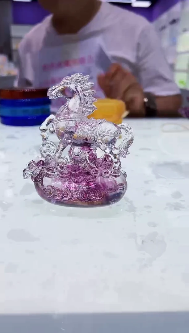 泥塑古法琉璃马摆件