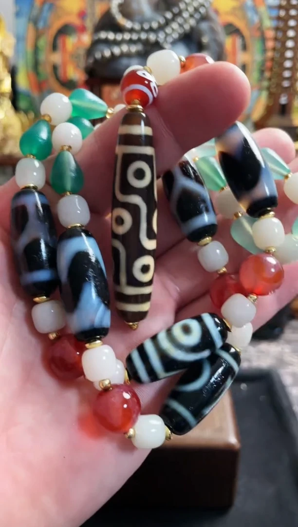 【闪购商品】玛瑙/玉髓项链未镶嵌九眼