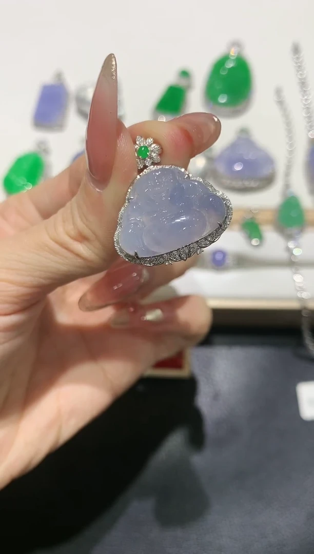 【闪购商品】翡翠吊坠(不含链)18K金镶嵌团购3