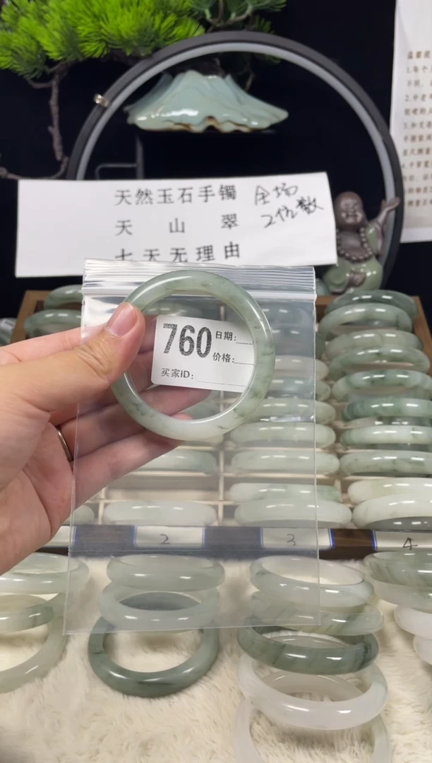 未镶嵌手镯石英质玉（天山翠）760