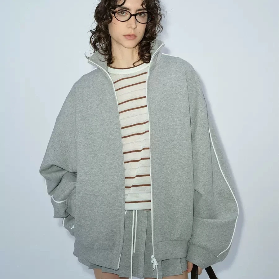 河岸家买手店设计师MONOHA立领拼色夹克外套25春