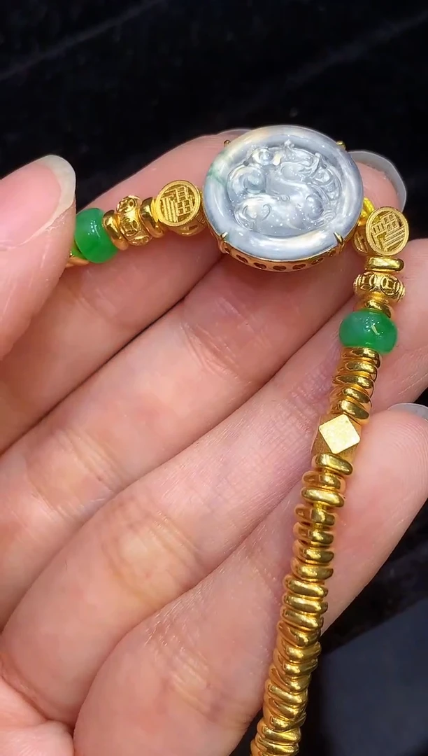 18K金镶嵌手链翡翠SY多样性发其一