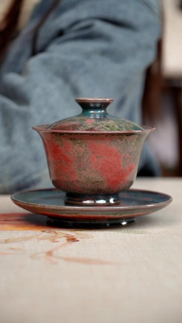 杯子瓷钧窑茶器摆件