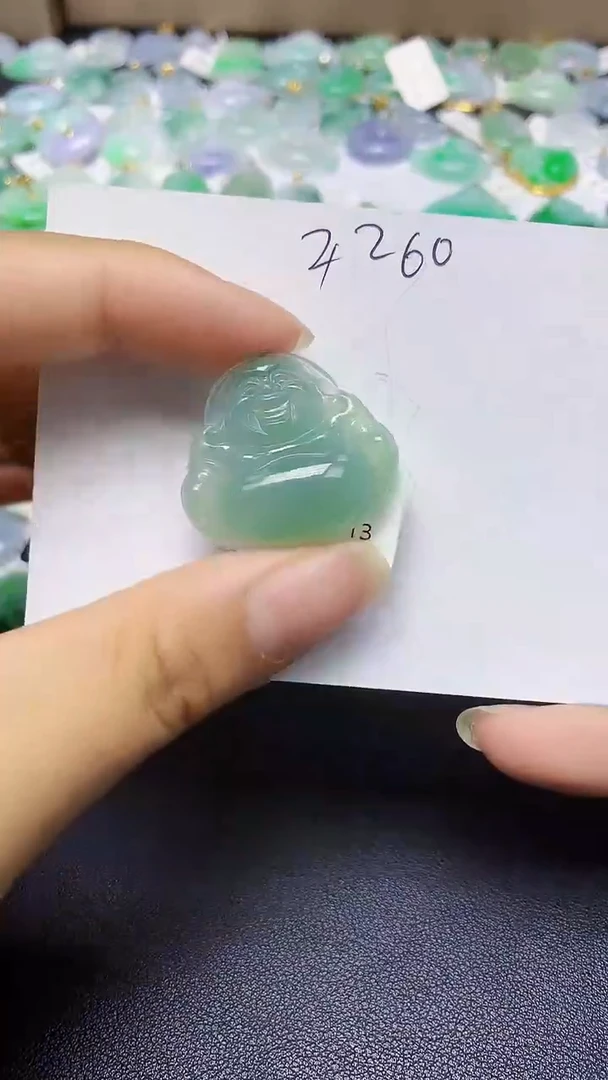 翡翠18K金镶嵌颈饰 天然缅甸翡翠A货