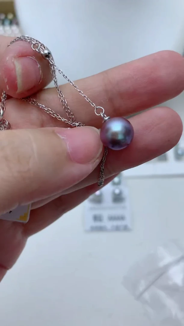 淡水珍珠银S925镶嵌项链w26