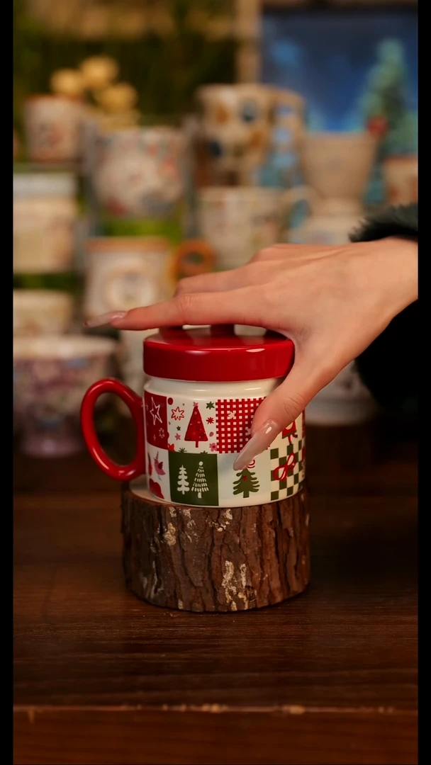 圣诞盖杯   棋盘格