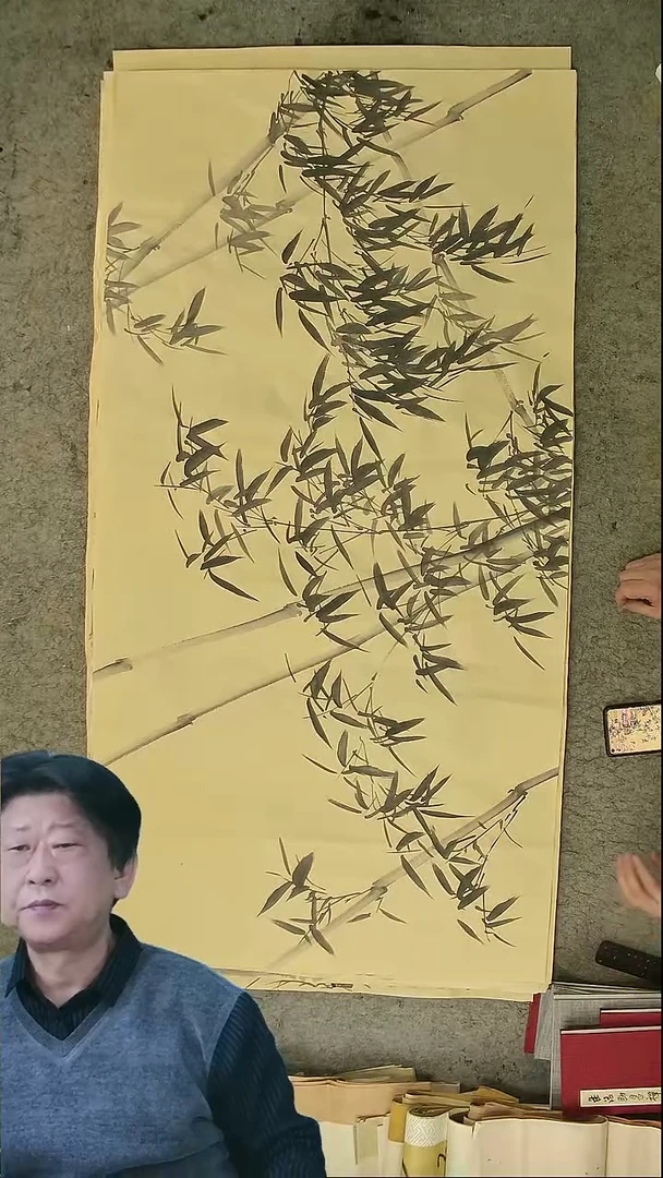 国画四尺整张  墨竹  69*138cm