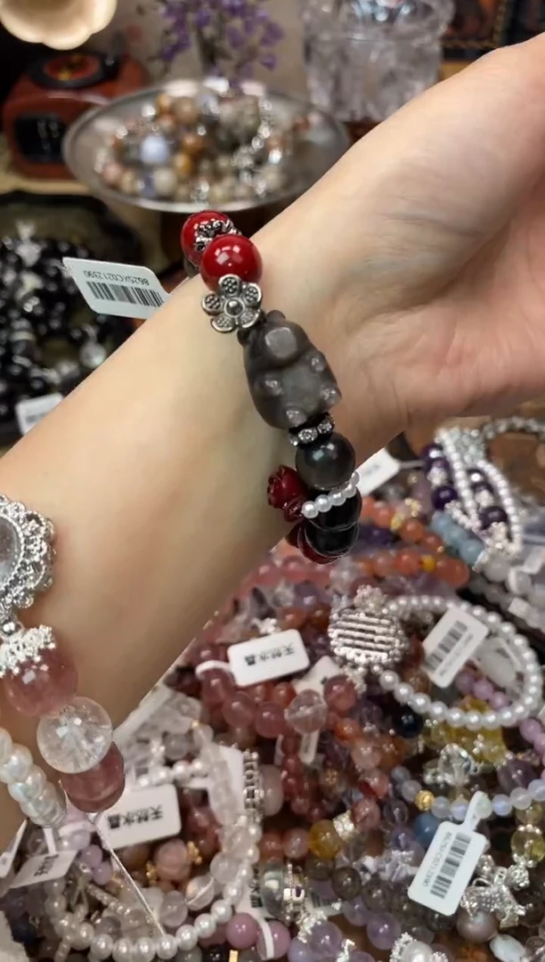 【闪购商品】黑曜岩手饰未镶嵌321手串