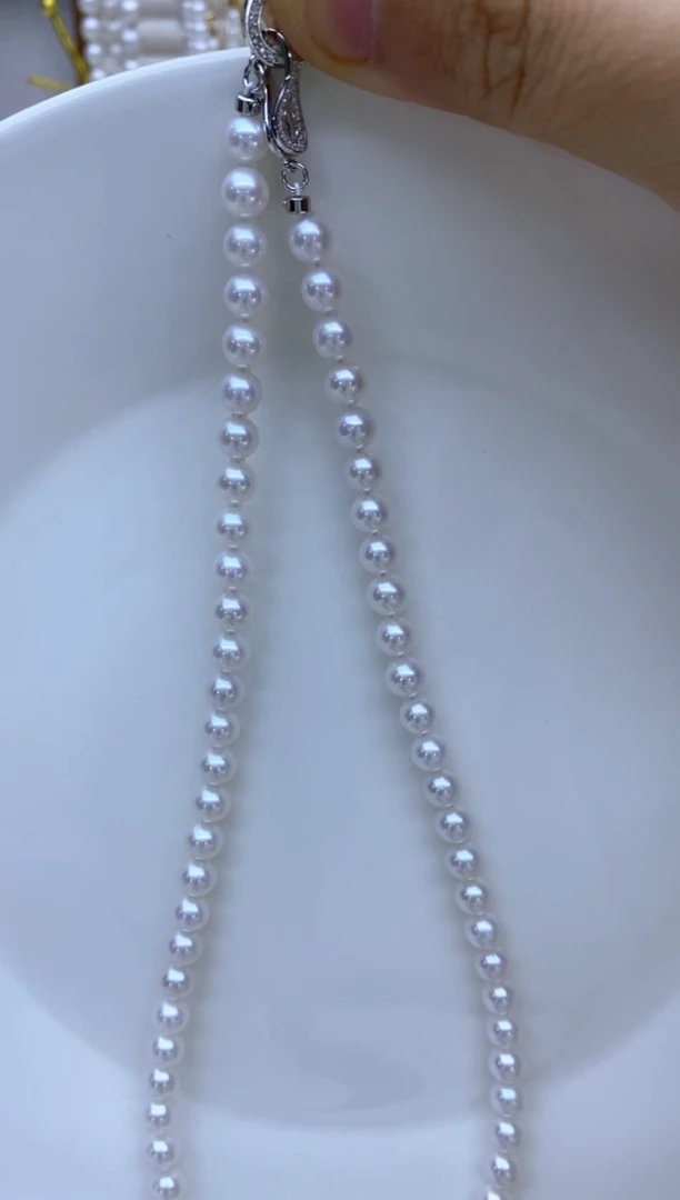 【闪购商品】淡水珍珠项链银S925镶嵌6-7