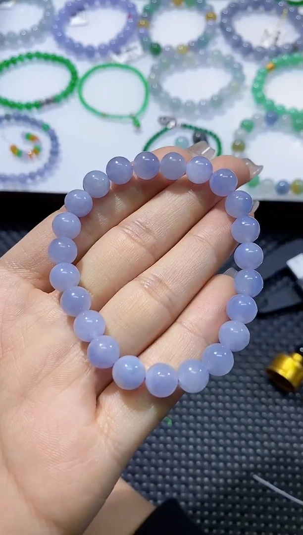 散珠翡翠爱****前卡8紫手串分单付总价1800