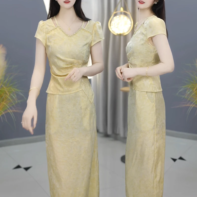 【套装定制】B1182上衣套裙优雅气质时尚减龄休闲显瘦夏季收腰