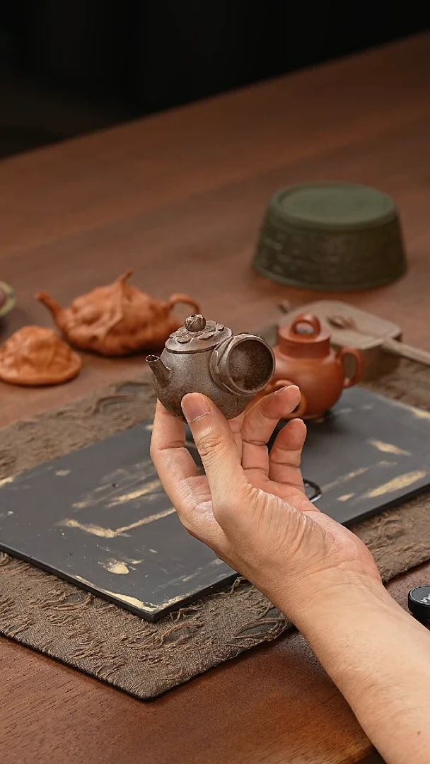 茶壶紫砂繁花二式侧把