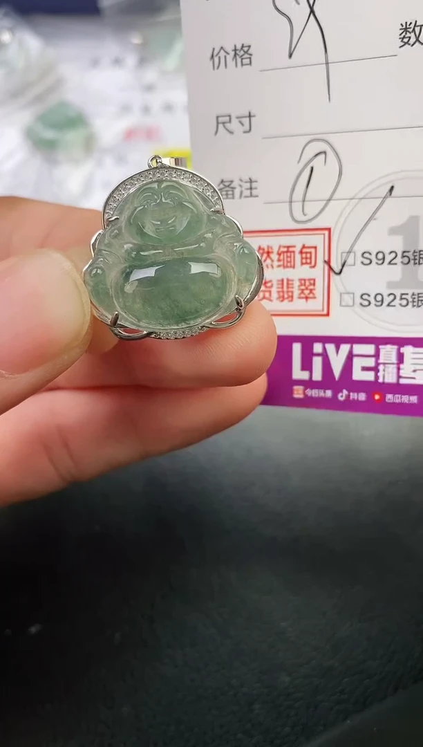 颈饰银S925镶嵌翡翠Z****.挂件