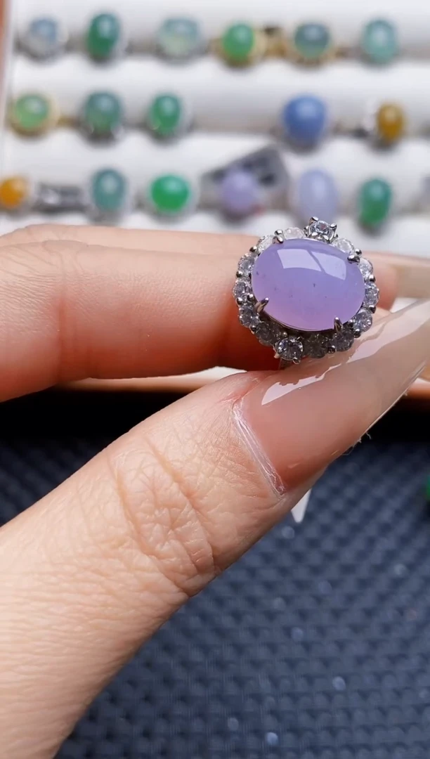 银S925镶嵌戒指翡翠0388