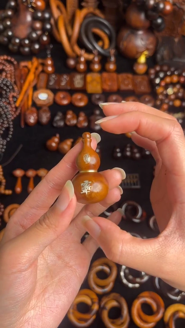 枣木雷击枣木镶银紫薇金光葫芦